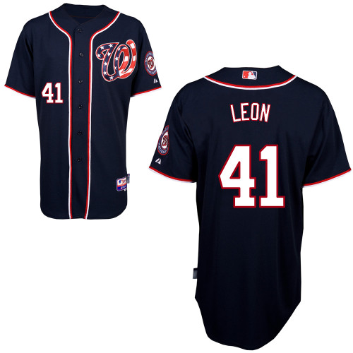 Sandy Leon #41 MLB Jersey-Washington Nationals Men's Authentic Alternate 2 Navy Blue Cool Base Baseball Jersey